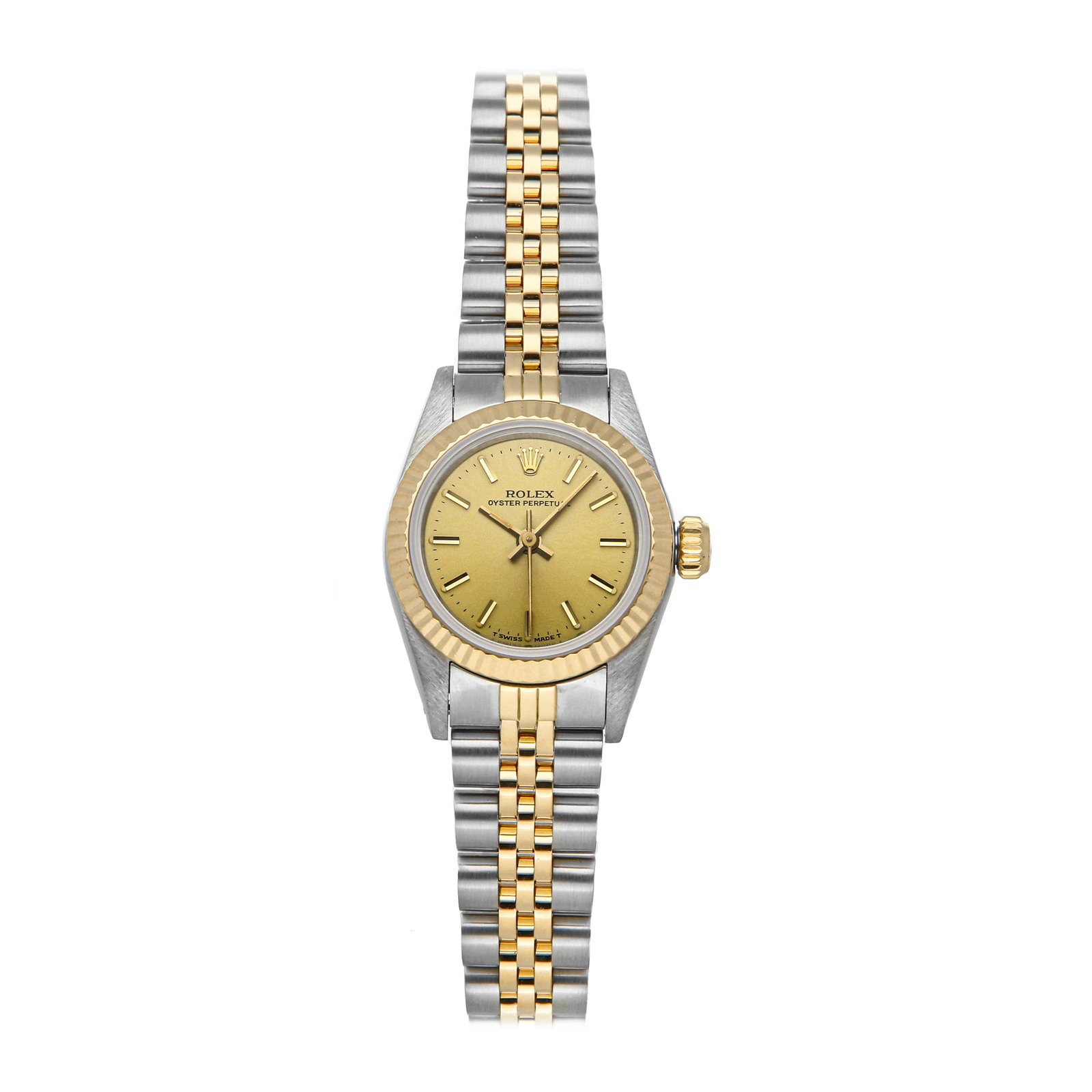 Rolex Oyster Perpetual Auto 24mm Steel Yellow Gold Ladies Bracelet Watch 67193