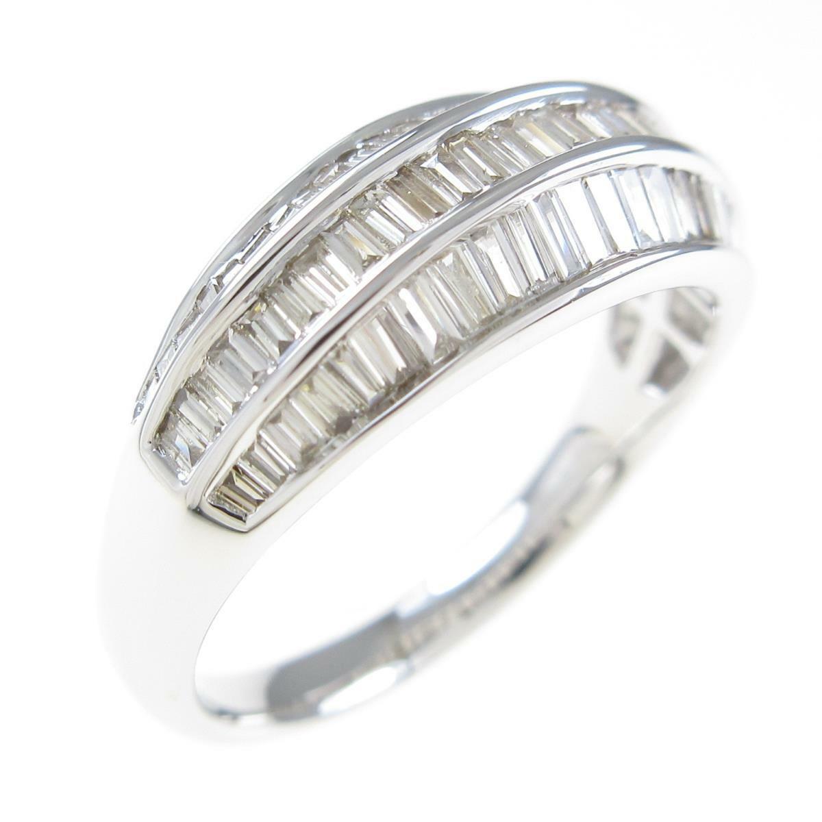 Authentic K18 White Gold Diamond ring #260-003-785-8698