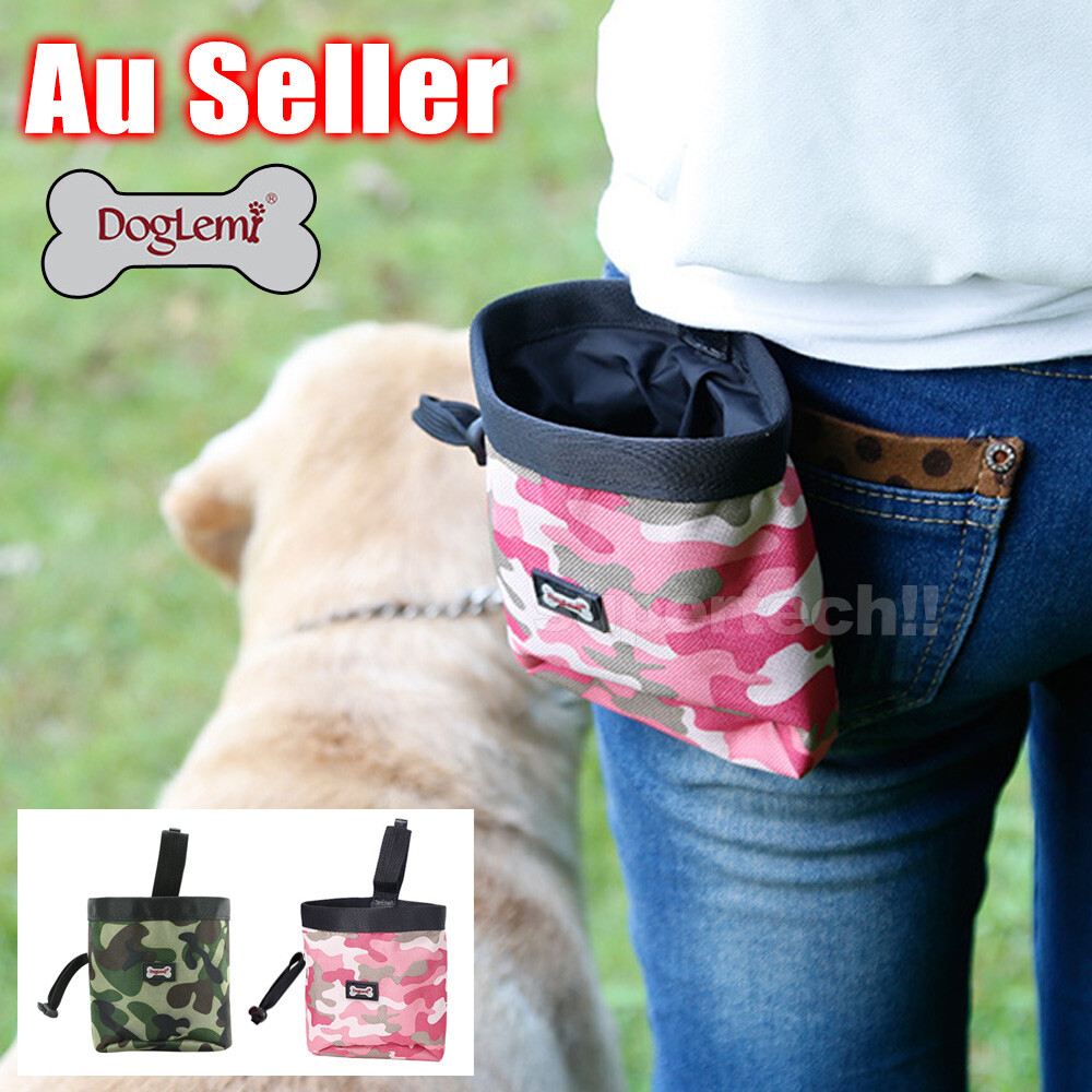 Puppy Pet Dog Obedience Training Treat Bag Feed Pouch & Training Whistle Clicker