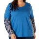 Style & Co. Women’s Top Blue Size 2X Plus Knit Striped Paisely-Printed #240 Style & Co. Women’s Top Blue Size 2X Plus Knit Striped Paisely-Printed #240