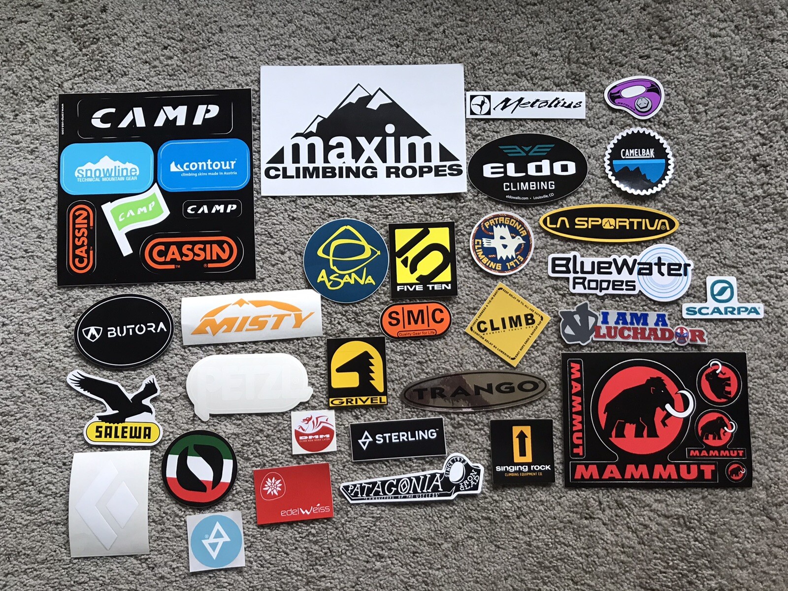 40 Climb Climbing Stickers Mammut Scarpa 5-10 Trango Black Diamond Patagonia 40 Climb Climbing Stickers Mammut Scarpa 5-10 Trango Black Diamond Patagonia