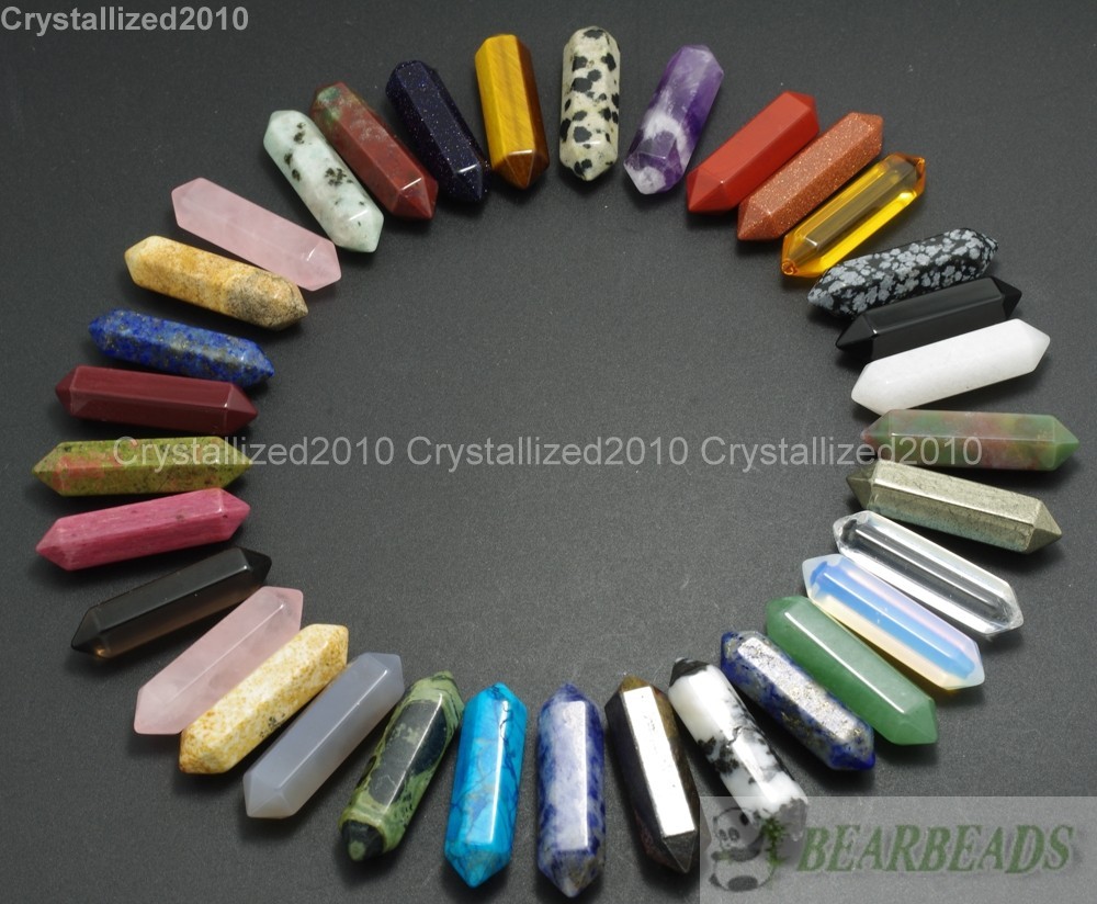 Natural Gemstone Hexagonal Pointed Reiki Chakra Raw Wand Pendant Beads Healing Natural Gemstone Hexagonal Pointed Reiki Chakra Raw Wand Pendant Beads Healing