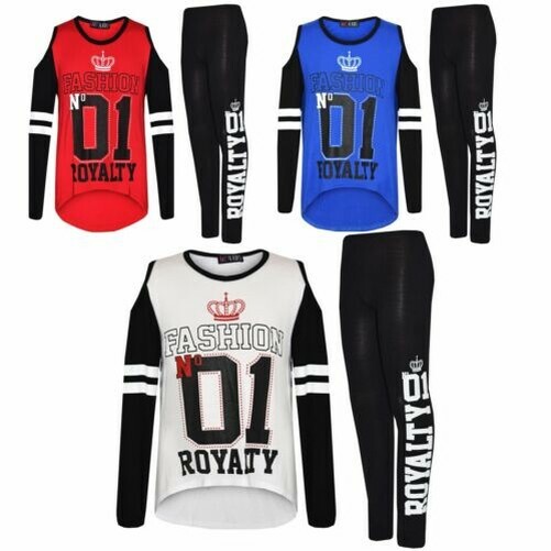 Girls Tops Kids Fashion No 01 Royalty Print T Shirt Top & Legging Set 7-13 Year Girls Tops Kids Fashion No 01 Royalty Print T Shirt Top & Legging Set 7-13 Year