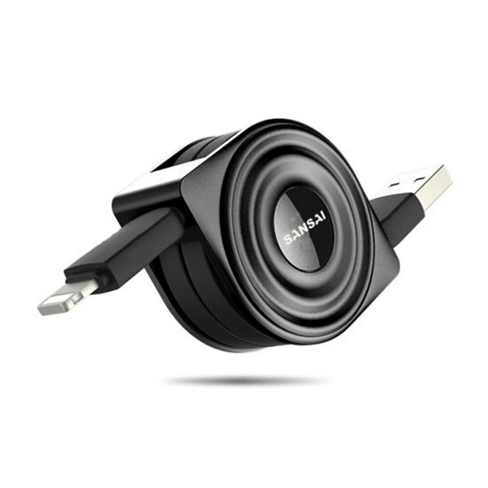 Sansai 1m Lightning to USB Sync/Charge Retractable Cable f/iPad/iPod/iPhone BLK Sansai 1m Lightning to USB Sync/Charge Retractable Cable f/iPad/iPod/iPhone BLK