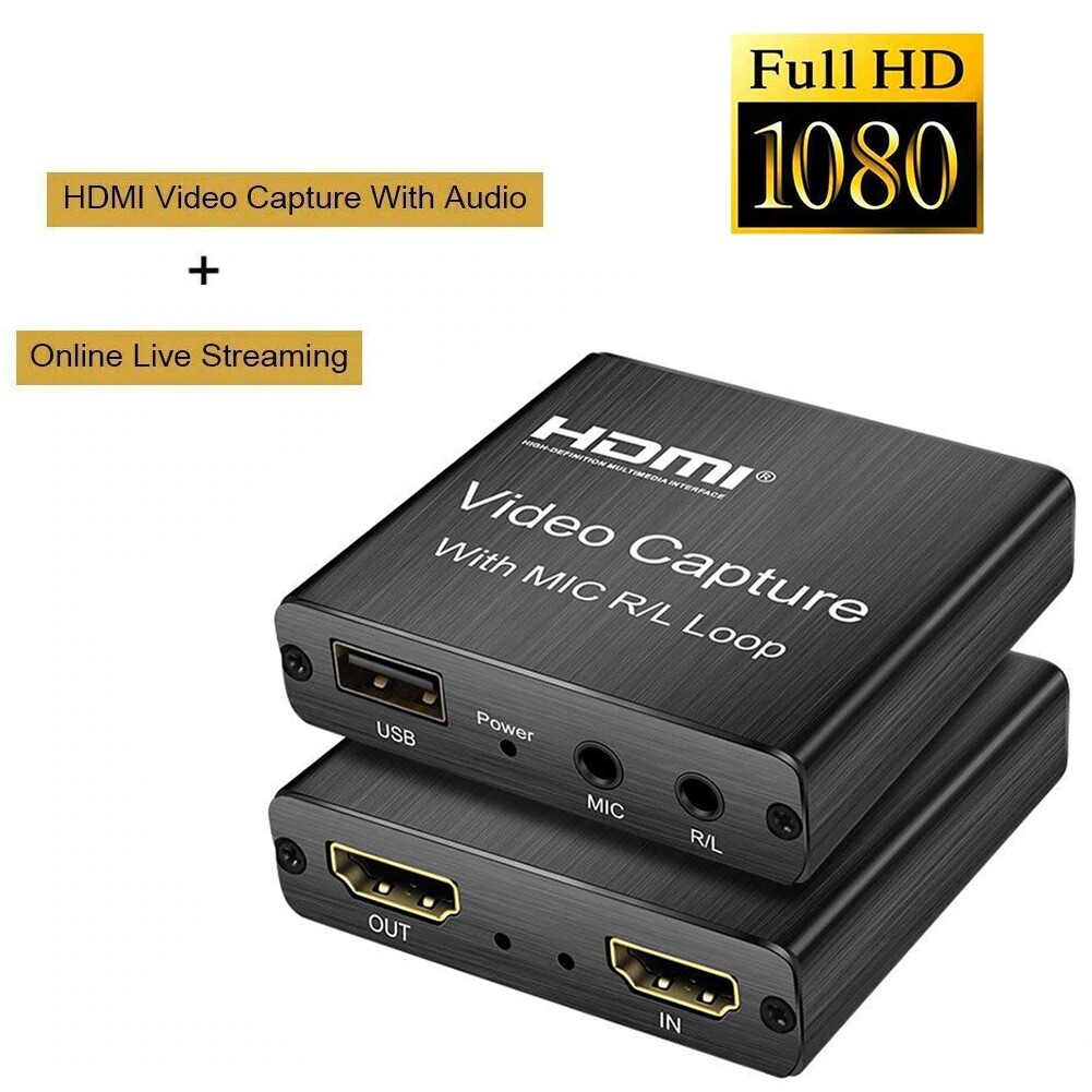USB2.0 Capture Card HDMI to USB Vedio Capture with MIC R/L Audio Video Loop 1080 USB2.0 Capture Card HDMI to USB Vedio Capture with MIC R/L Audio Video Loop 1080