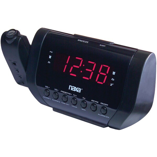 Naxa Electronics NRC-173 Projection Dual Alarm Clock, LED Display, Integrated…