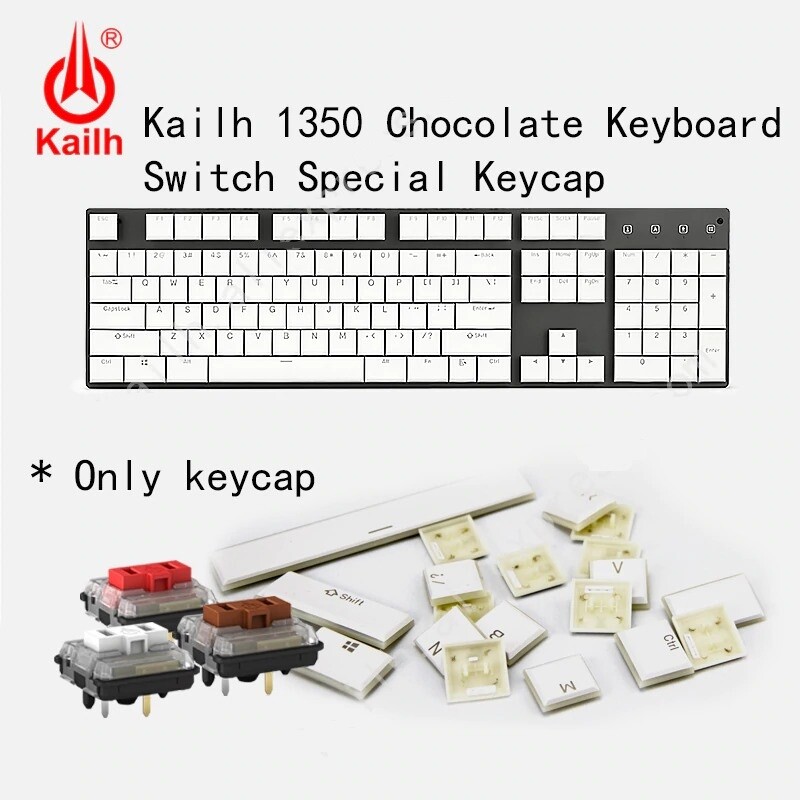 Kailh Low Profile Keycaps 104 Chocolate Gaming Keyboard Mechanical Accessories