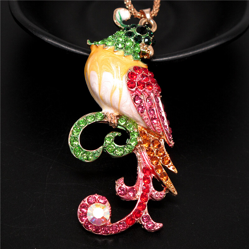 Jewelry Fashion Colorful Enamel Crystal Lovely Phoenix Bird Pendant Necklace Jewelry Fashion Colorful Enamel Crystal Lovely Phoenix Bird Pendant Necklace