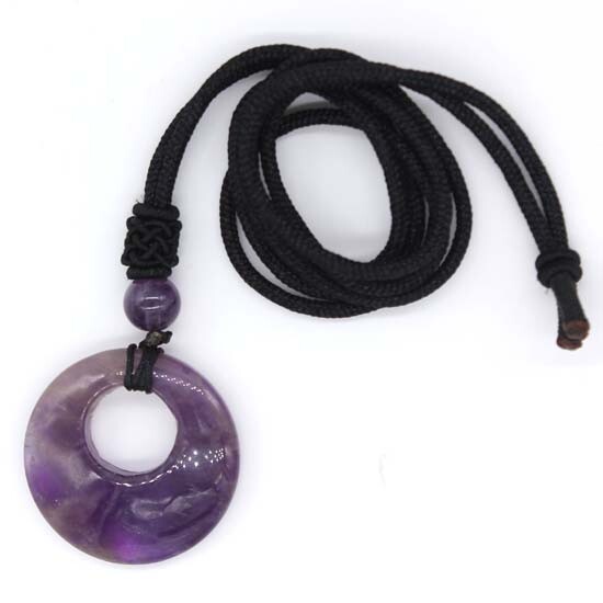 Natural Healing Crystal Quartz Stone Round Hollow Beads Stone Pendant Necklace Natural Healing Crystal Quartz Stone Round Hollow Beads Stone Pendant Necklace