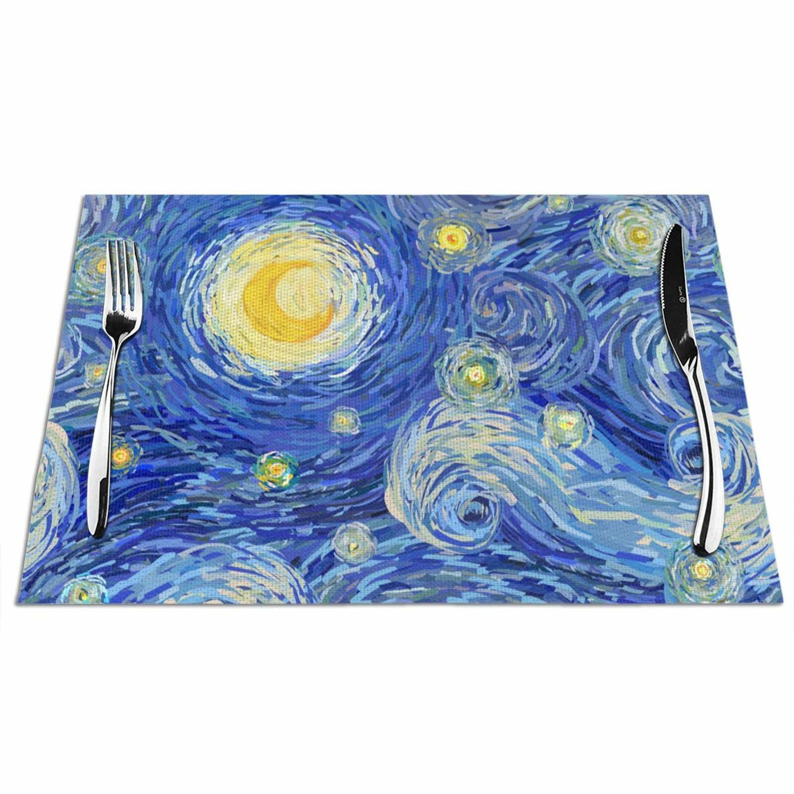 Van Gogh Starry SkyTable Placemats Woven Coasters Kitchen Dining Table Mat