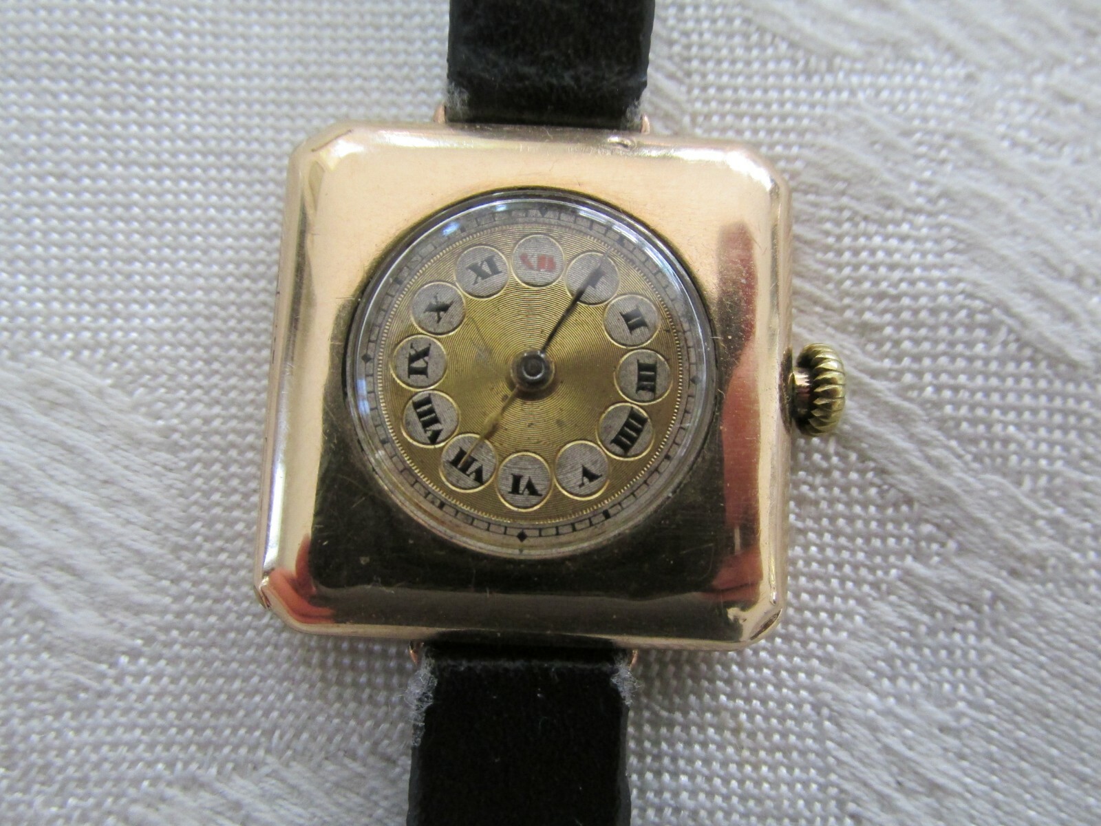 Antique Square Rolex Womens 15ct Gold Watch Wristwatch Working needs Service