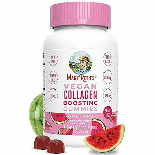 Vegan Collagen Boosting Gummies for Hair Skin & Nail Health, Watermelon 90 Count Vegan Collagen Boosting Gummies for Hair Skin & Nail Health, Watermelon 90 Count
