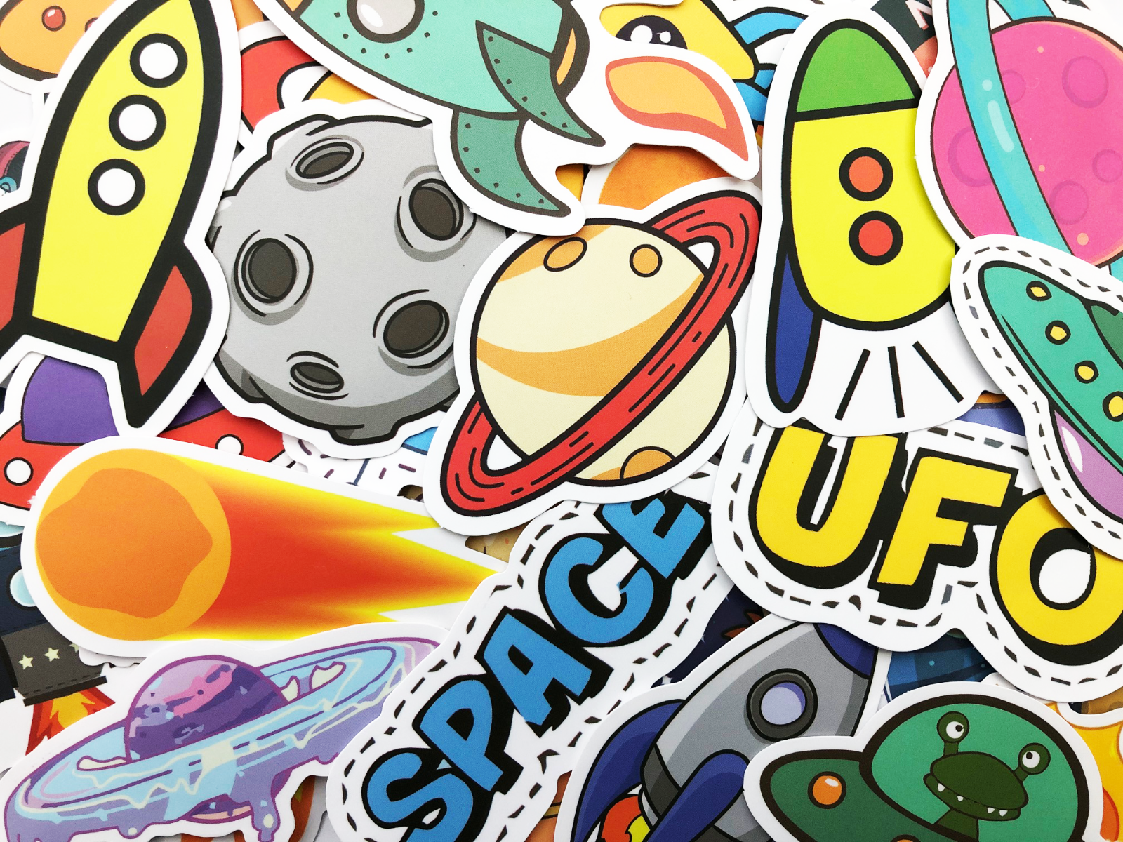 50 UFO Nasa Space Kids Stickers Universe Space Decals Astronaut Mars Planets 50 UFO Nasa Space Kids Stickers Universe Space Decals Astronaut Mars Planets