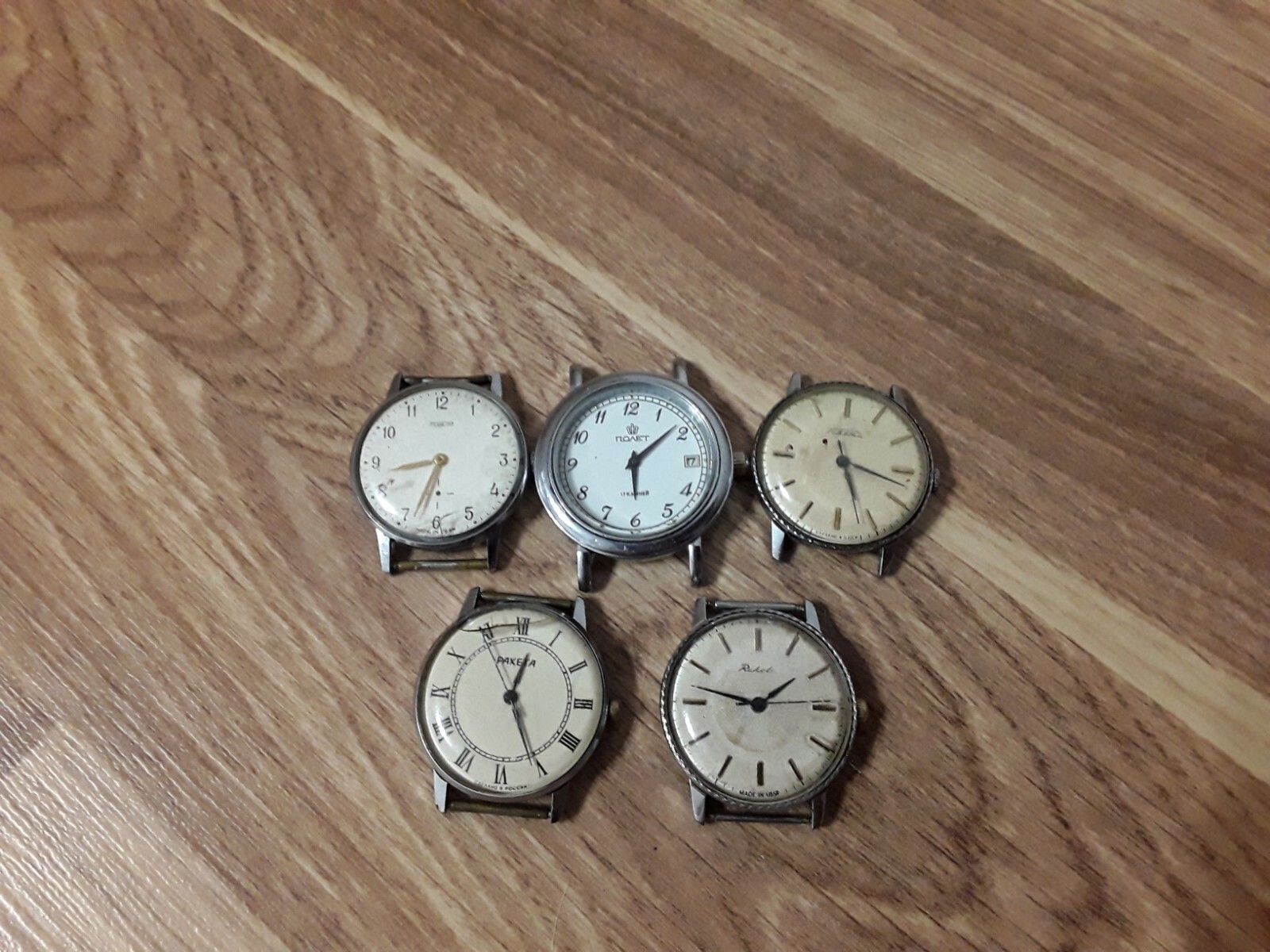 5 pcs. USSR watch Poljot,Pobeda, Raketa.Vintage Wristwatch.Working. Not serviced 5 pcs. USSR watch Poljot,Pobeda, Raketa.Vintage Wristwatch.Working. Not serviced