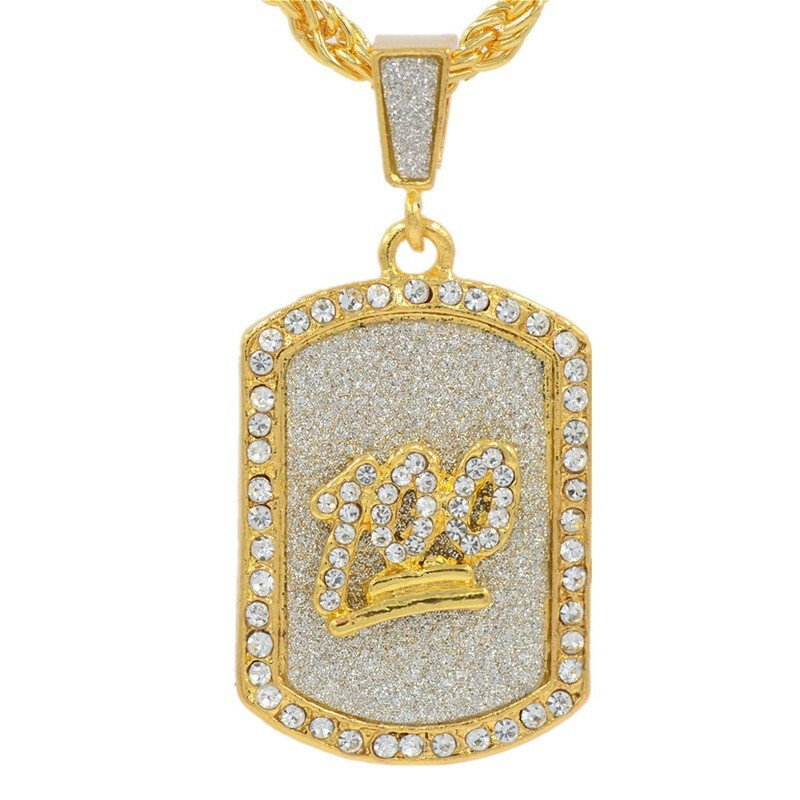 New Full Crystal Basketball Legend Number 100 Pandents Necklace Jewelry For Male New Full Crystal Basketball Legend Number 100 Pandents Necklace Jewelry For Male