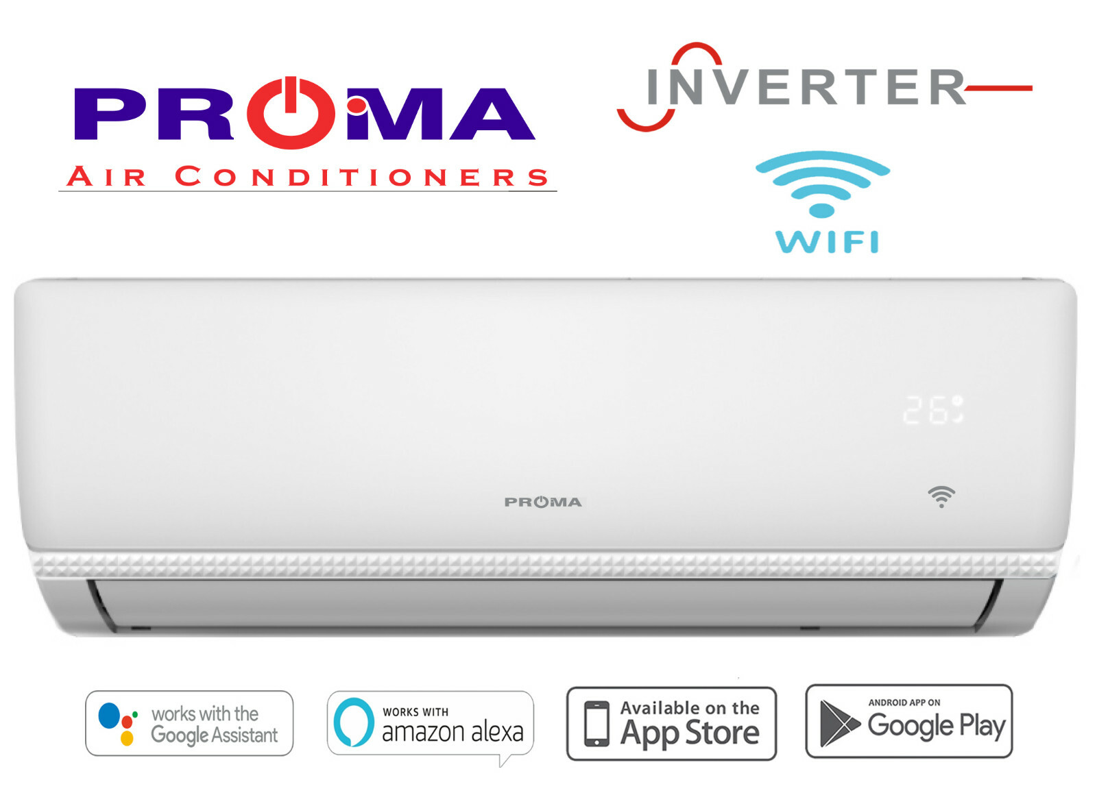 NEW PROMA 3.5KW INVERTER + WIFI AIR CONDITIONER REVERSE CYCLE SPLIT SYSTEM NEW PROMA 3.5KW INVERTER + WIFI AIR CONDITIONER REVERSE CYCLE SPLIT SYSTEM