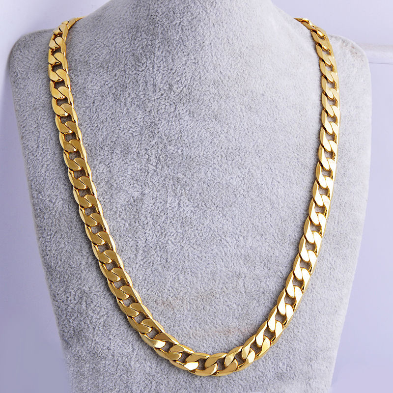 Men’s Boy Stainless Steel 18K Gold Plated Curb Cuban Chain Necklace Jewelry 24″ Men’s Boy Stainless Steel 18K Gold Plated Curb Cuban Chain Necklace Jewelry 24″