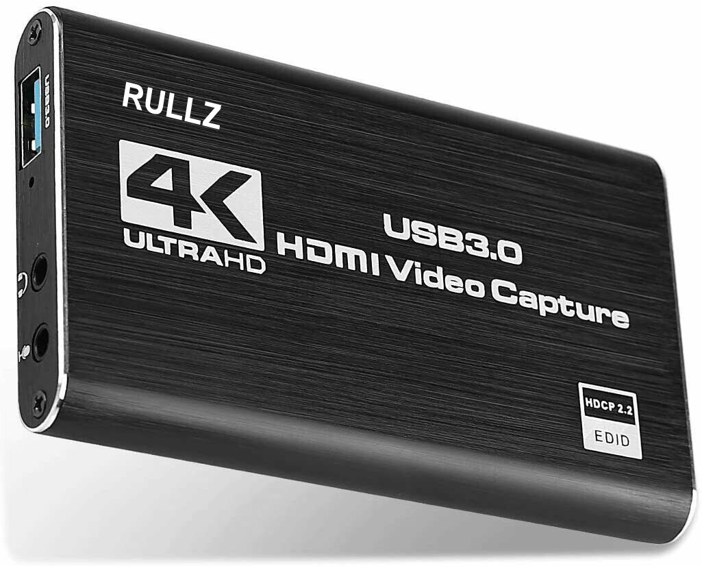 4K 60hz USB 3.0 Audio Video Capture Card PC Game OBS Live Streaming Mic HD Loop