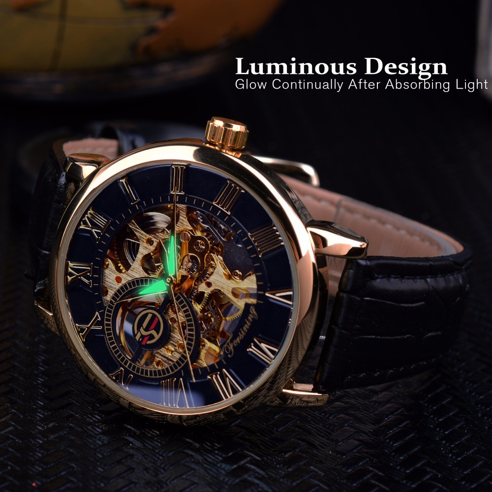 Men’s Automatic Self-Winding Mechanical Leather Skeleton Steampunk Wrist Watches Men’s Automatic Self-Winding Mechanical Leather Skeleton Steampunk Wrist Watches