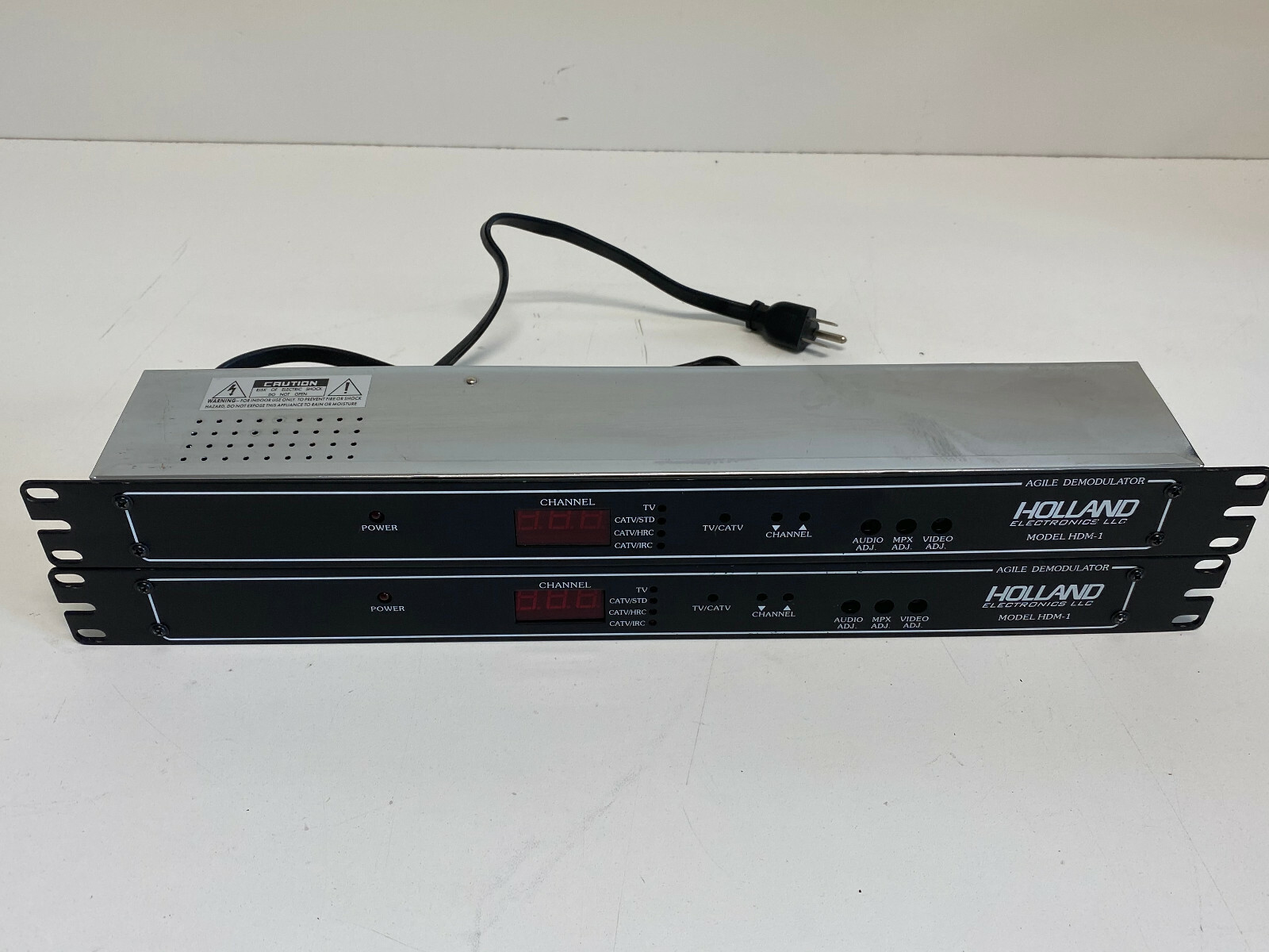 Lot of 2 Holland Electronics TV Demodulator Model HDM-1 CATV HRC Video Audio