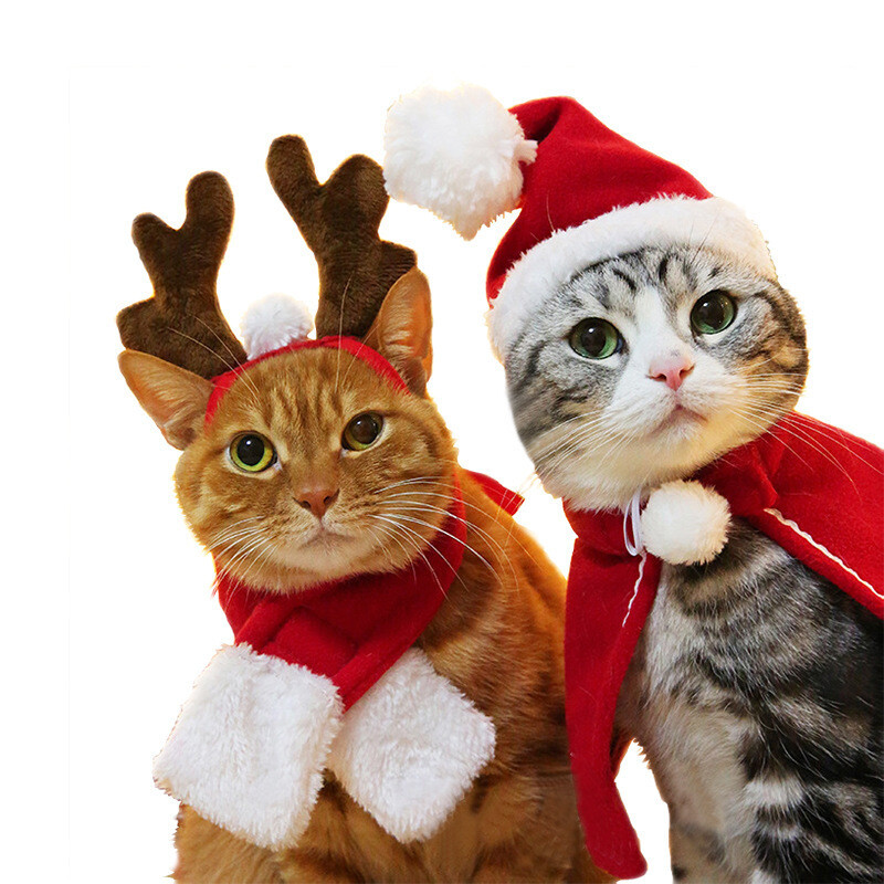 Pet Christmas Costume Halloween Dress Cat Dog New Year Set Funny Pet Accessories Pet Christmas Costume Halloween Dress Cat Dog New Year Set Funny Pet Accessories