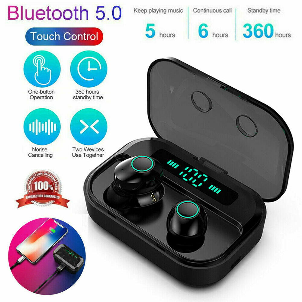 2019 IPX7 Waterproof Sport Earbuds Headsets In-Ear Wireless 8D Stereo Headphones
