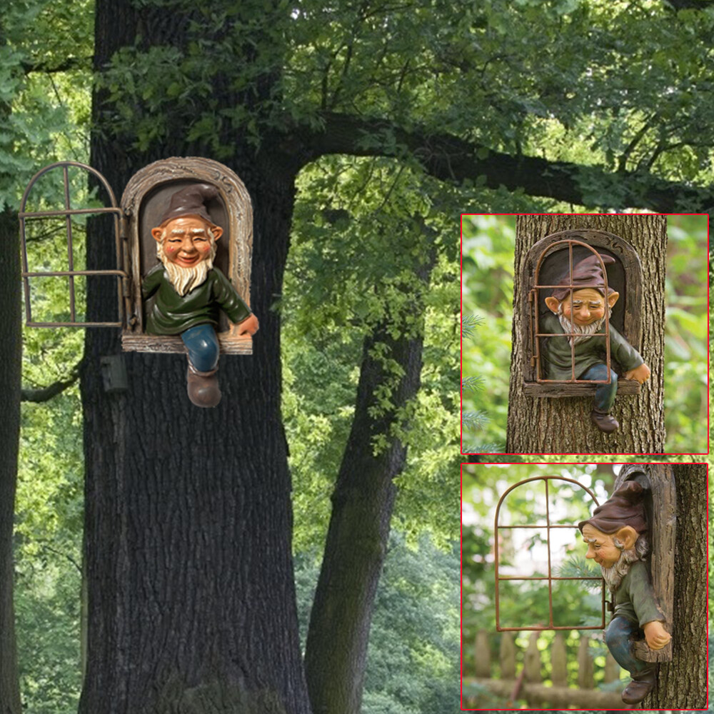 Elf Out The Door Tree Hugger Lawn Art Outdoor Resin Garden Decor Tree Sculpture Elf Out The Door Tree Hugger Lawn Art Outdoor Resin Garden Decor Tree Sculpture