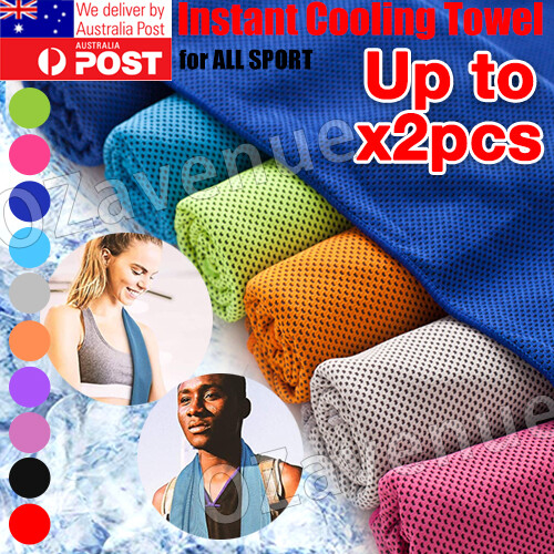 2x Instant Cooling Towel ICE Cold Cycling Jogging Gym Sports Outdoor Chilly Cool 2x Instant Cooling Towel ICE Cold Cycling Jogging Gym Sports Outdoor Chilly Cool