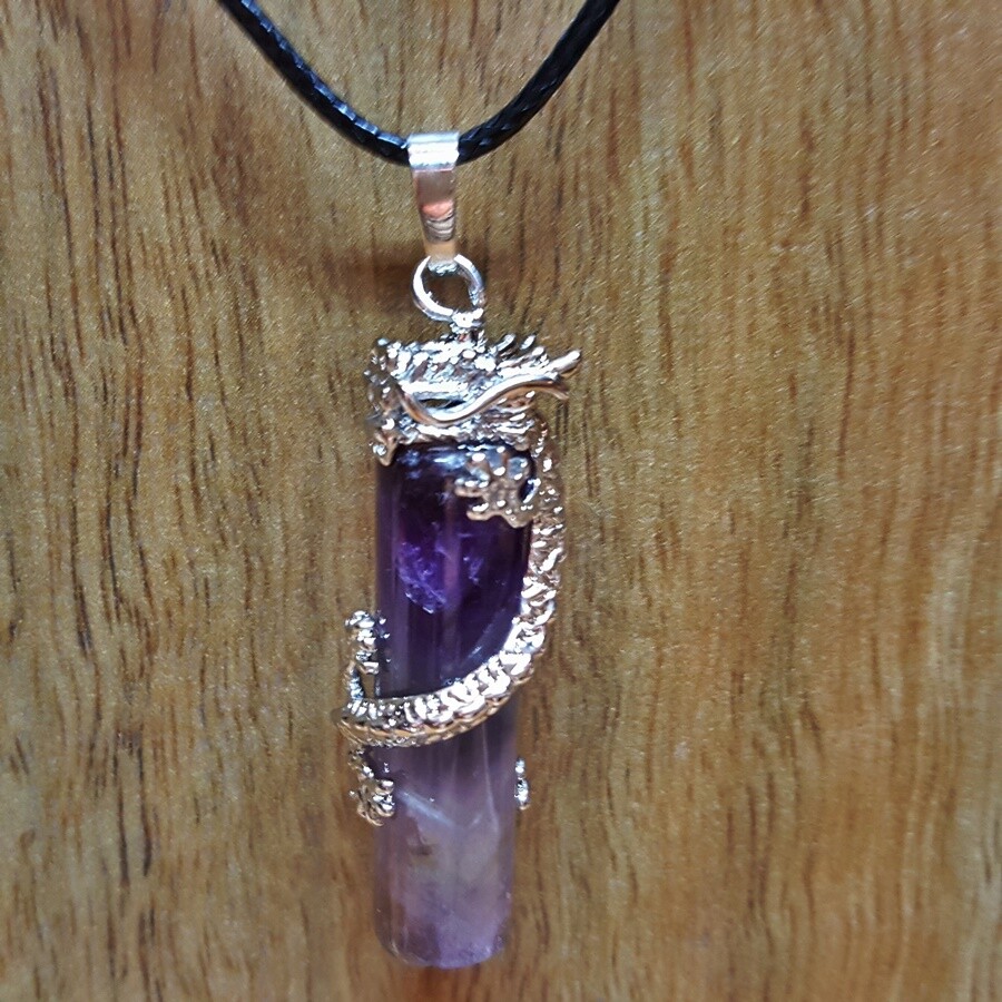 Dragon Wrap Drop Pendant Fashion Reiki Chakra Necklace Natural Stone Amethyst Dragon Wrap Drop Pendant Fashion Reiki Chakra Necklace Natural Stone Amethyst