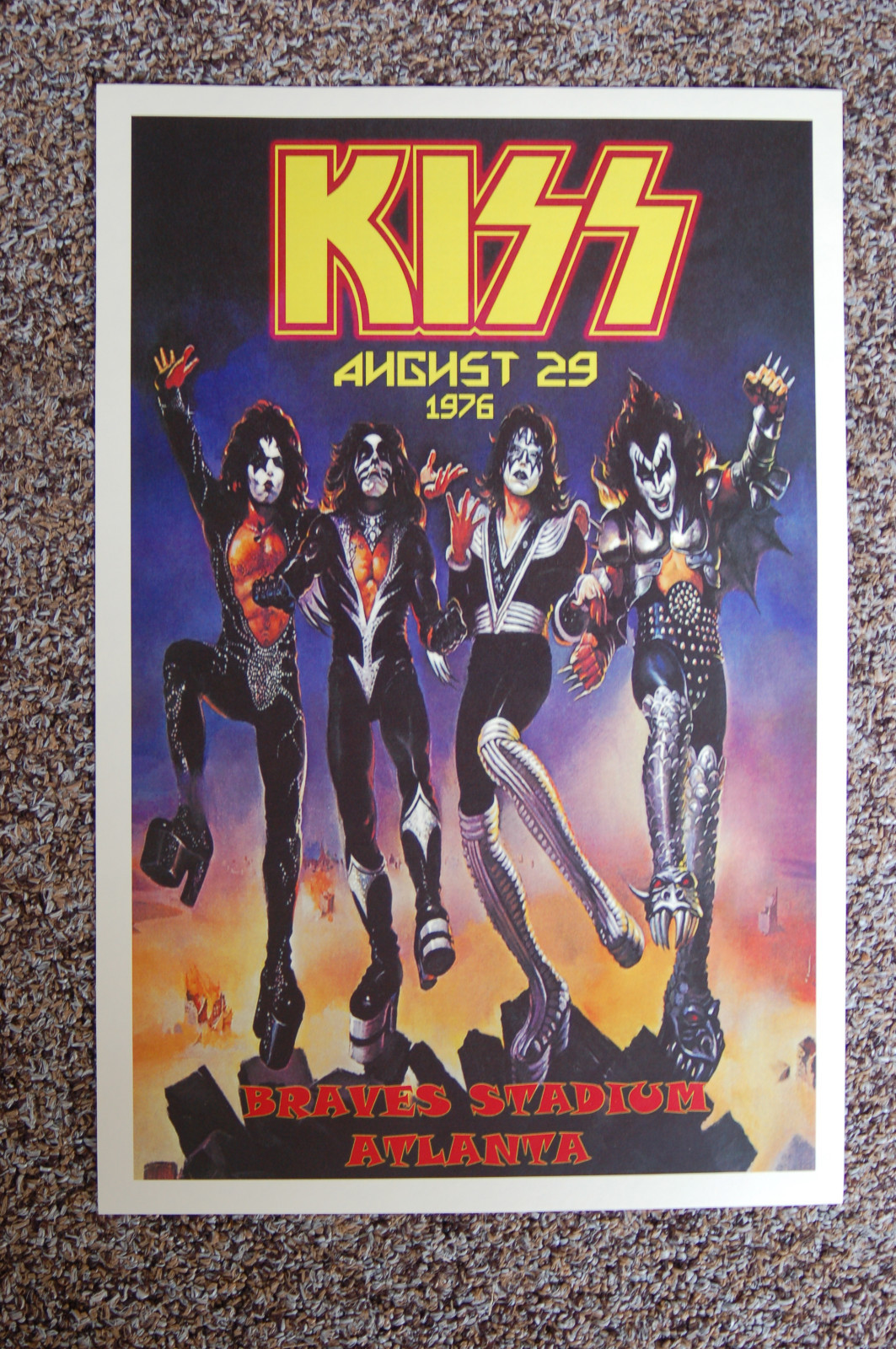 KISS Concert Tour Poster 1976 Braves Stadium Atlanta KISS Concert Tour Poster 1976 Braves Stadium Atlanta