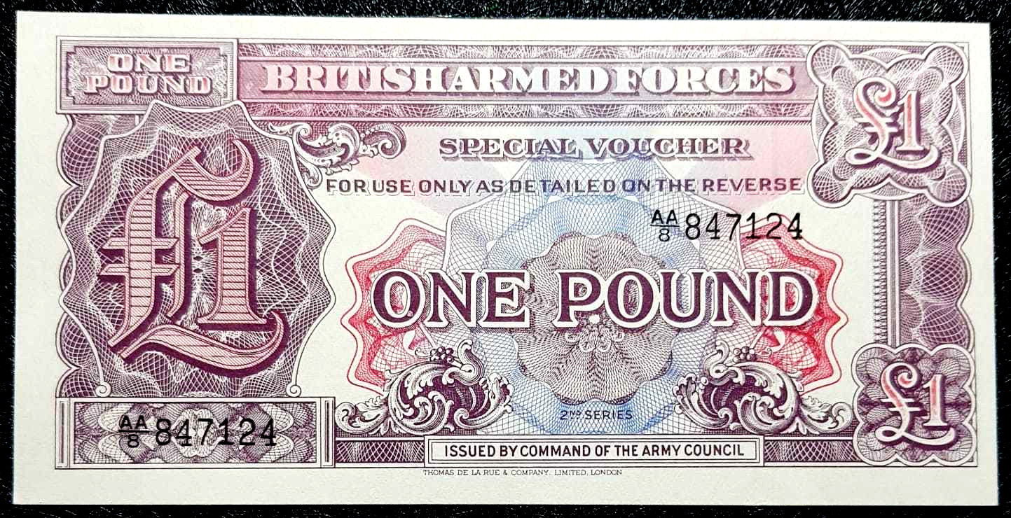 Ancient British Armed Forces 1 Pound Voucher, UNC (+free 1 B/Note) #D4745