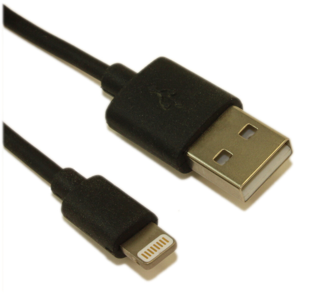 1.5ft Genuine Lightning(TM) USB Cable Sync and Charge  Black