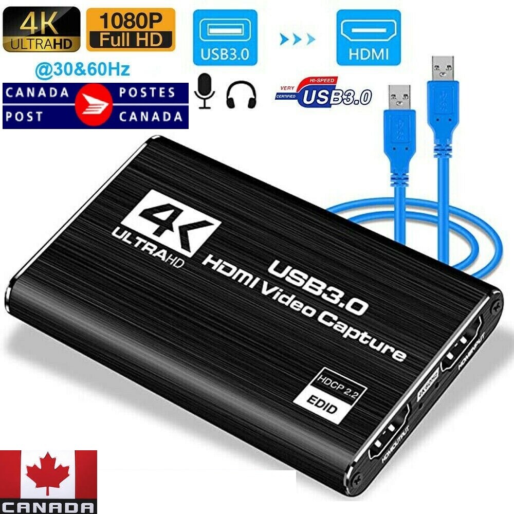 4K HDMI To USB 3.0 Video Capture Card Dongle for OBS Game Live Stream Mic Input 4K HDMI To USB 3.0 Video Capture Card Dongle for OBS Game Live Stream Mic Input