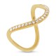 Curved Diamond Ring 14K Yellow Gold Band Unique 0.21CT Round Natural Statement Curved Diamond Ring 14K Yellow Gold Band Unique 0.21CT Round Natural Statement