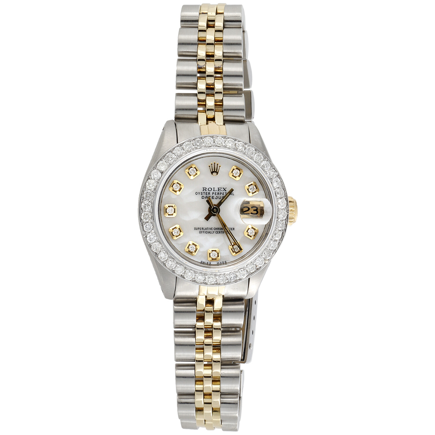 Womens Rolex Diamond Watch MOP Dial 6917 Datejust 18K/ Steel Jubilee Band 1 CT. Womens Rolex Diamond Watch MOP Dial 6917 Datejust 18K/ Steel Jubilee Band 1 CT.