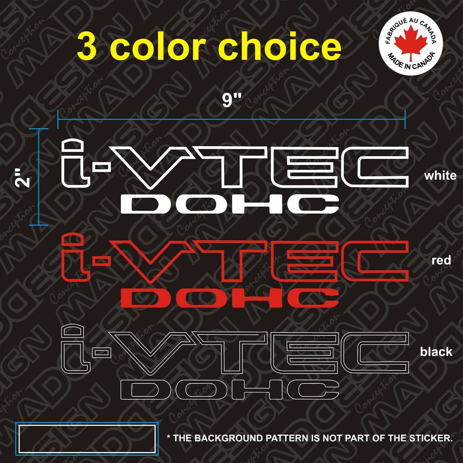 2X  Honda i-vtec DOHC Decal Stickers Acura VTEC Civic Si K20 RSX