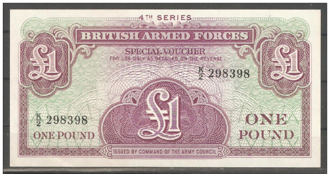 British armed Forces One Pound 4th Series UNC Special Voucher Military Payment British armed Forces One Pound 4th Series UNC Special Voucher Military Payment