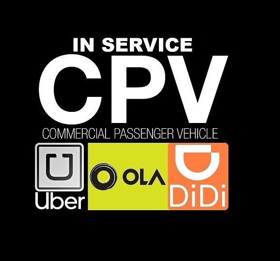 CPV commercial passenger vehicle DIDI OLA Sticker sign for WINDSHIELD CPV commercial passenger vehicle DIDI OLA Sticker sign for WINDSHIELD