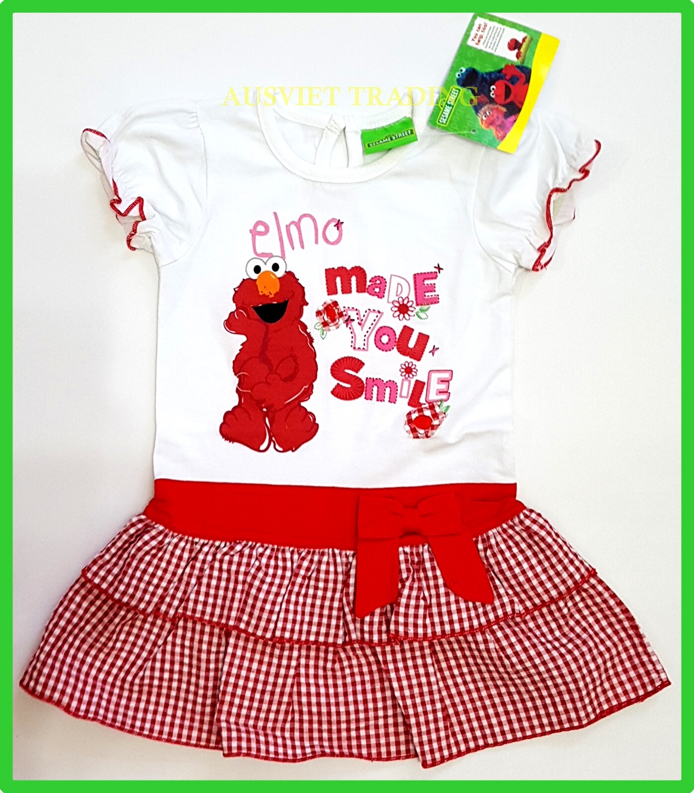BNWT Sesame Street Elmo fashion cartoon girls ruffle kids dress new BNWT Sesame Street Elmo fashion cartoon girls ruffle kids dress new