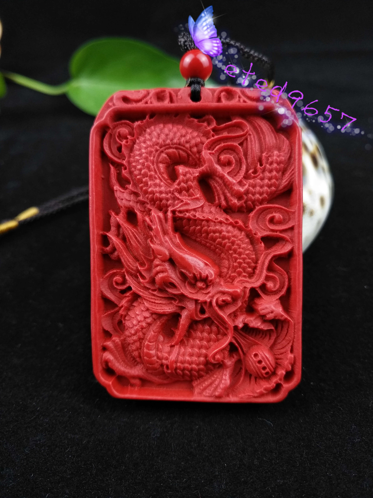 Chinese Natural Red Organic Cinnabar Dragon Necklace Pendant Lucky Amulet Hot Chinese Natural Red Organic Cinnabar Dragon Necklace Pendant Lucky Amulet Hot