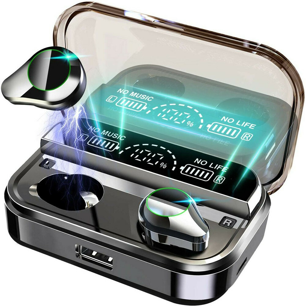 True Wireless Bluetooth Earbuds 5.0 Waterproof Headset Headphones With Mic Cases True Wireless Bluetooth Earbuds 5.0 Waterproof Headset Headphones With Mic Cases