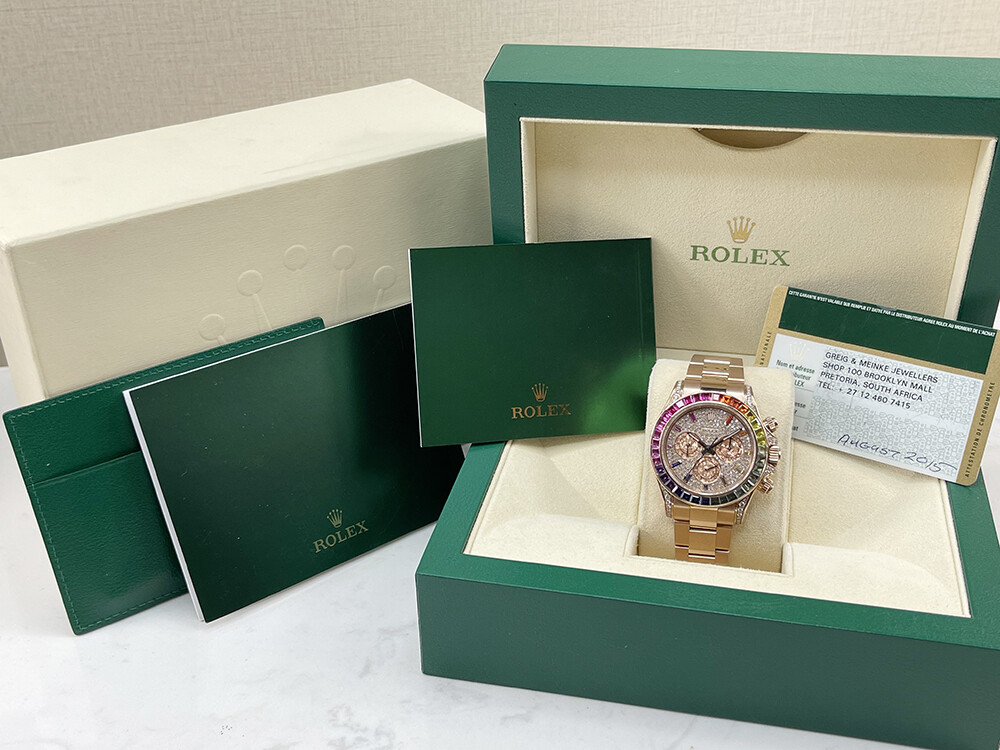 Rolex Cosmograph Daytona m116505-0012 to Rainbow Full Pave Diamond Men’s Watch