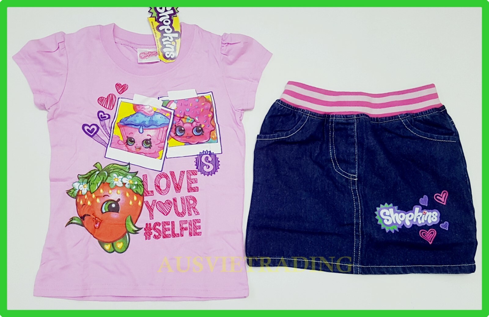 BNWT Shopkins Top tshirt girls kids fashion denim skirt brand new BNWT Shopkins Top tshirt girls kids fashion denim skirt brand new