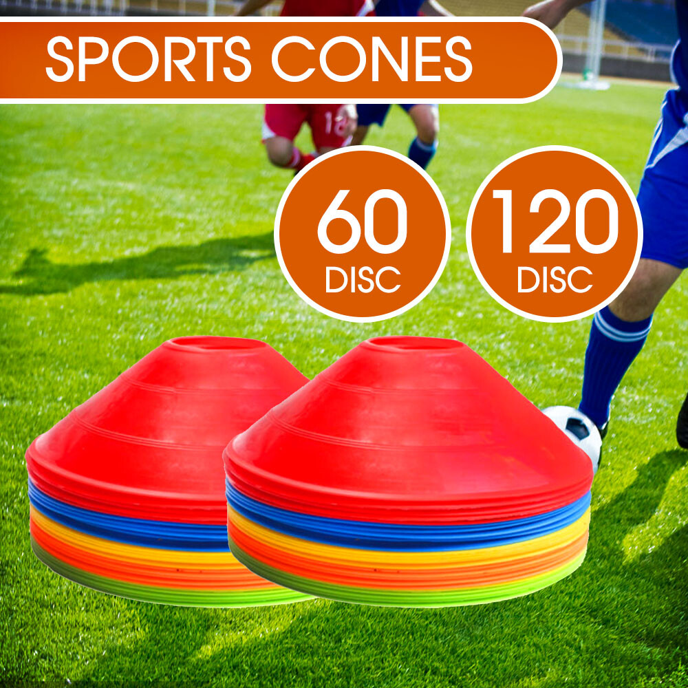 Fitness Exercise Sports Training Discs Markers Cones Soccer Rugby 60/120 Pack Fitness Exercise Sports Training Discs Markers Cones Soccer Rugby 60/120 Pack