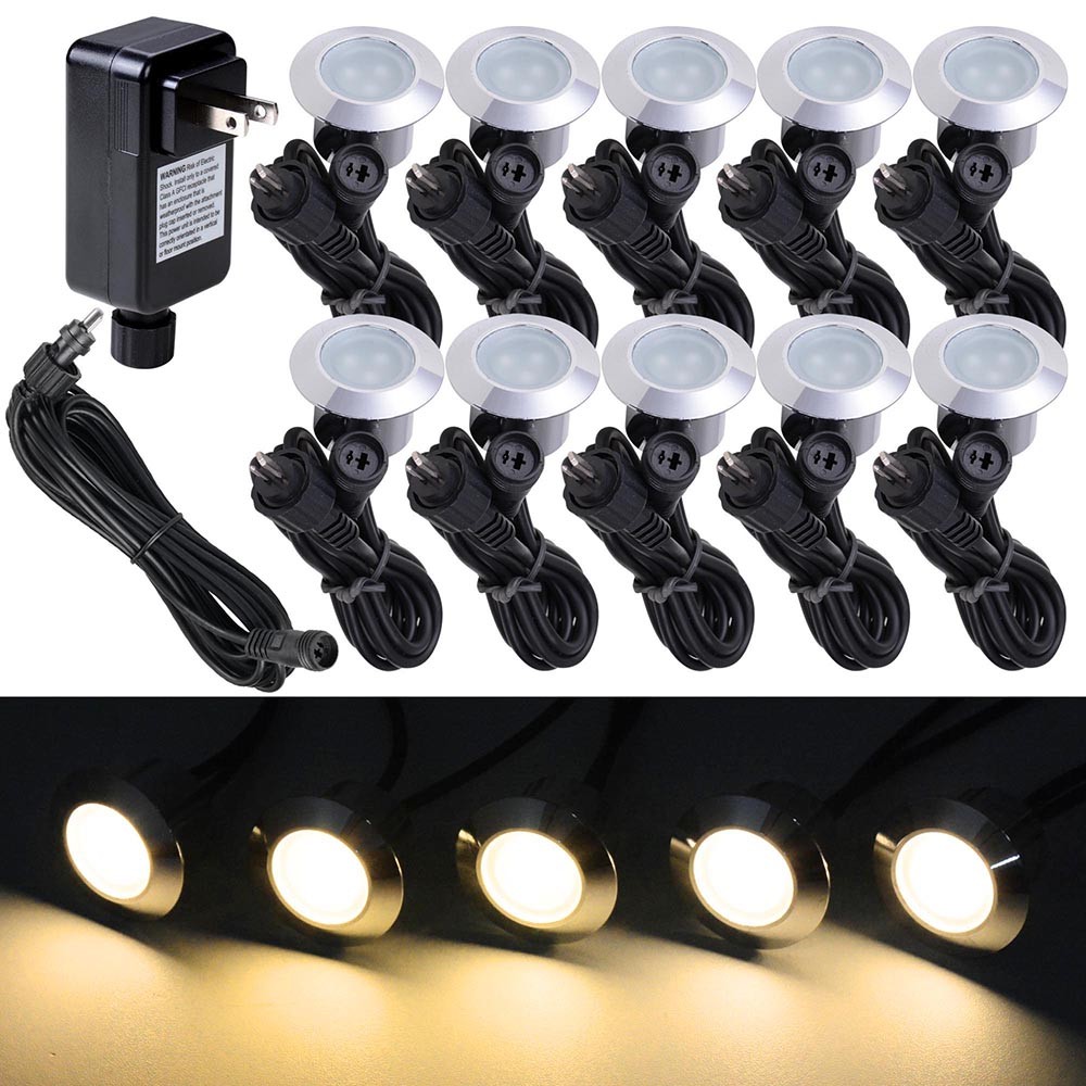 10pcs LED Deck Light Kit Outdoor Yard Garden Step Road Path Lights Pathway Lamp 10pcs LED Deck Light Kit Outdoor Yard Garden Step Road Path Lights Pathway Lamp