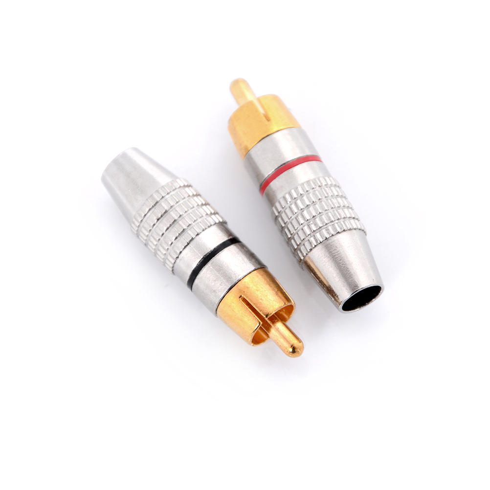 2pcs RCA Male Plug Solder Audios Video Cable Adapters Connectors Gold Plated YU 2pcs RCA Male Plug Solder Audios Video Cable Adapters Connectors Gold Plated YU