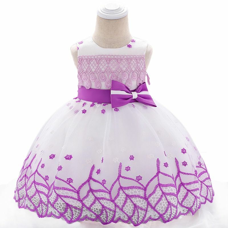 New Summer Baby Embroidered Princess Dress Birthday Infant Party Newborn Clothes