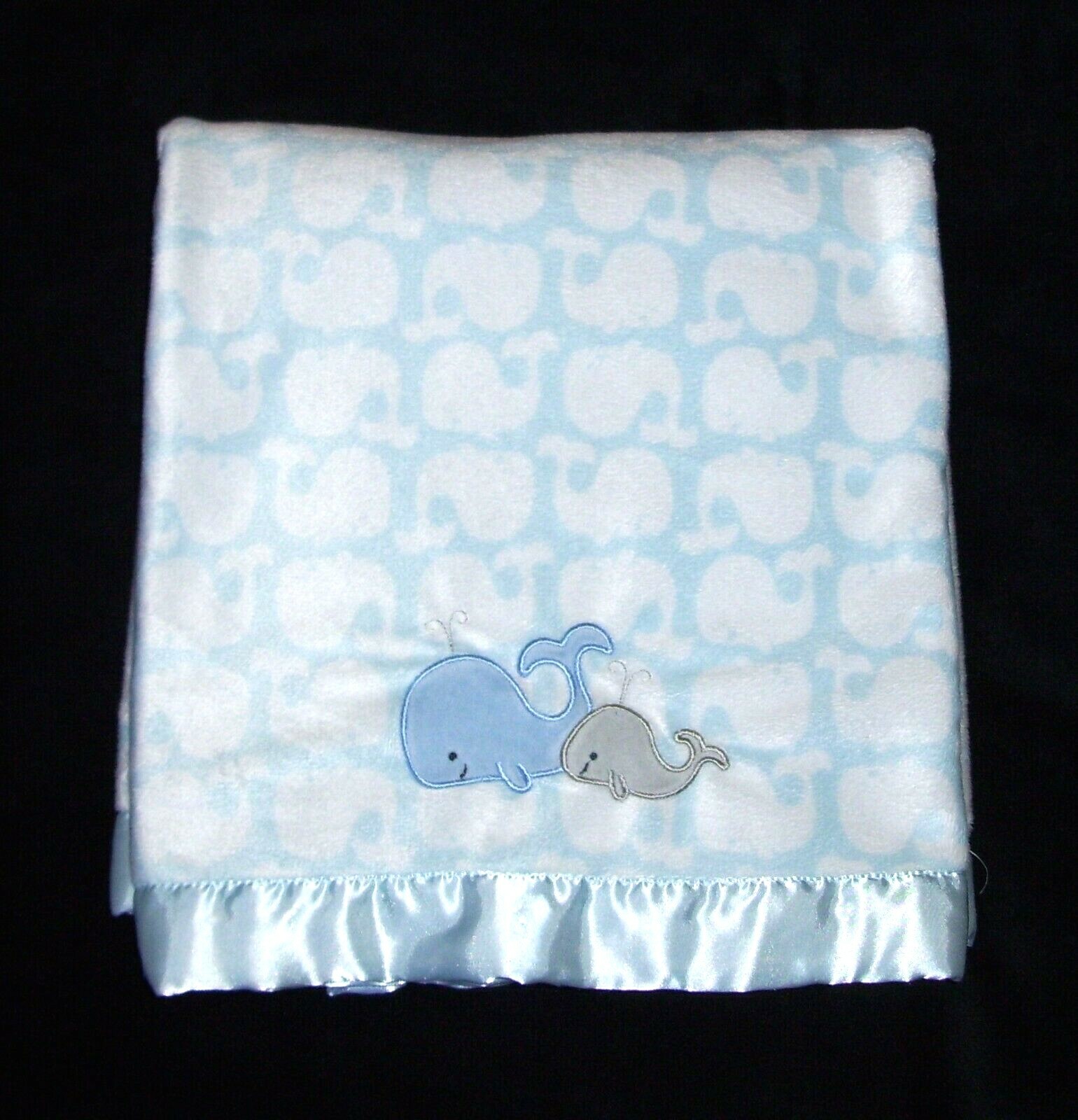 Carters Just One You Blue Whale Mom Baby Blanket White Sherpa Satin Trim Lovey Carters Just One You Blue Whale Mom Baby Blanket White Sherpa Satin Trim Lovey