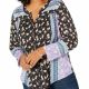 Style & Co. Womens Peasant Top Black Purple 2X Plus Floral Split-Neck 424 Style & Co. Womens Peasant Top Black Purple 2X Plus Floral Split-Neck 424