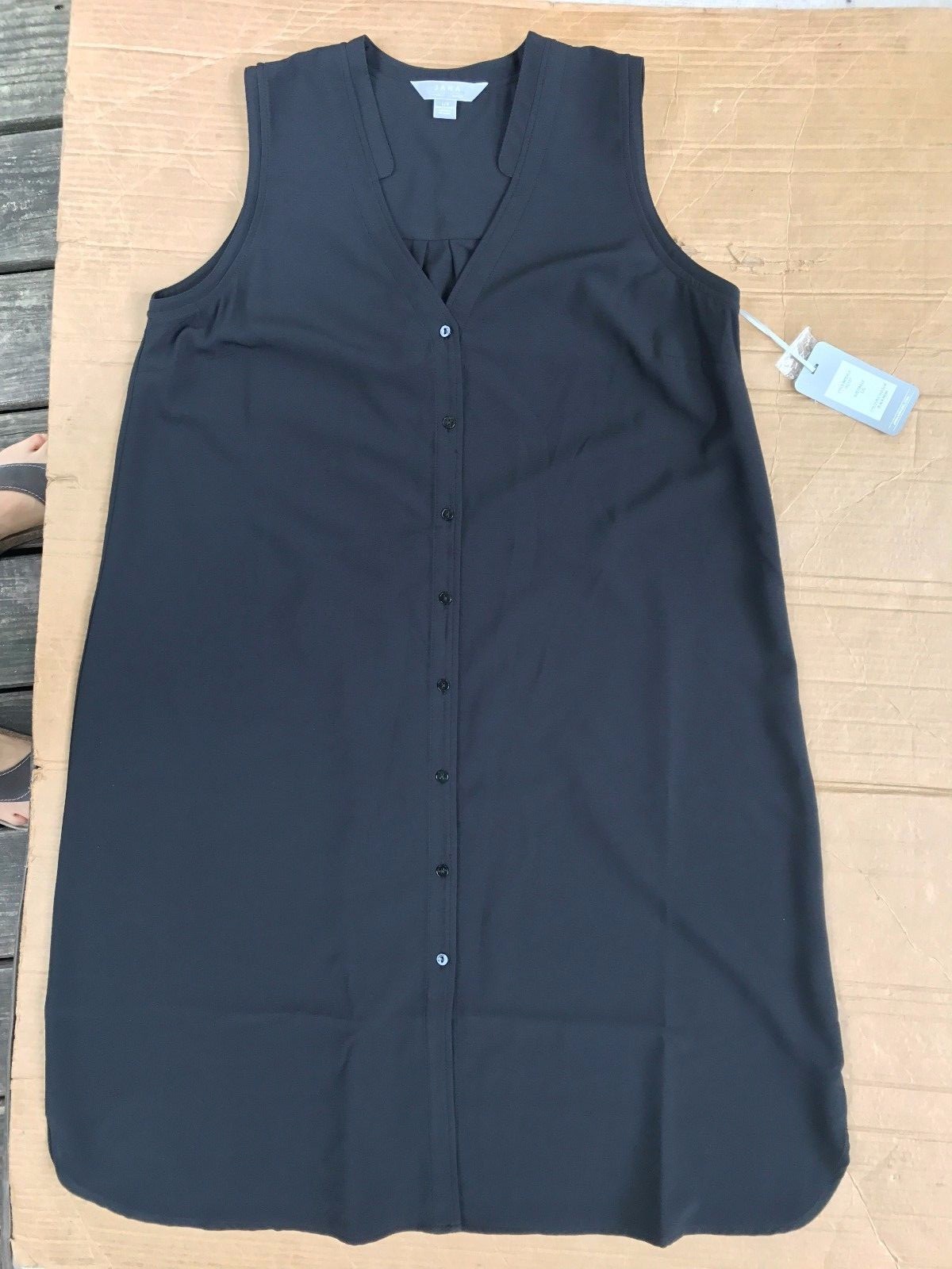 jana Apparel Sleeveless Button Down Dress BLACK size L jana Apparel Sleeveless Button Down Dress BLACK size L